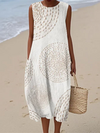 Eliza | Soft Embroidered Sleeveless Midi Dress