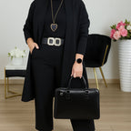 Amina- Elegant 3-piece set including a long cardigan
