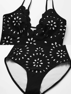 Iselle™ – Elegant V-Neck Swimsuit & Skirt Set