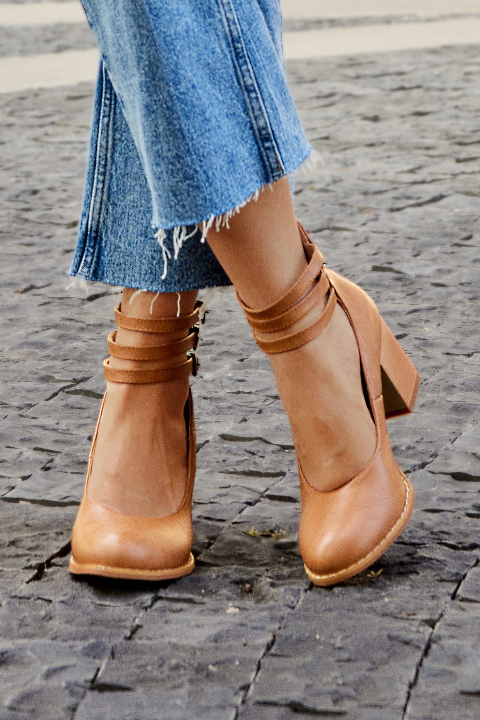 Jadara - Triple Buckle Heels