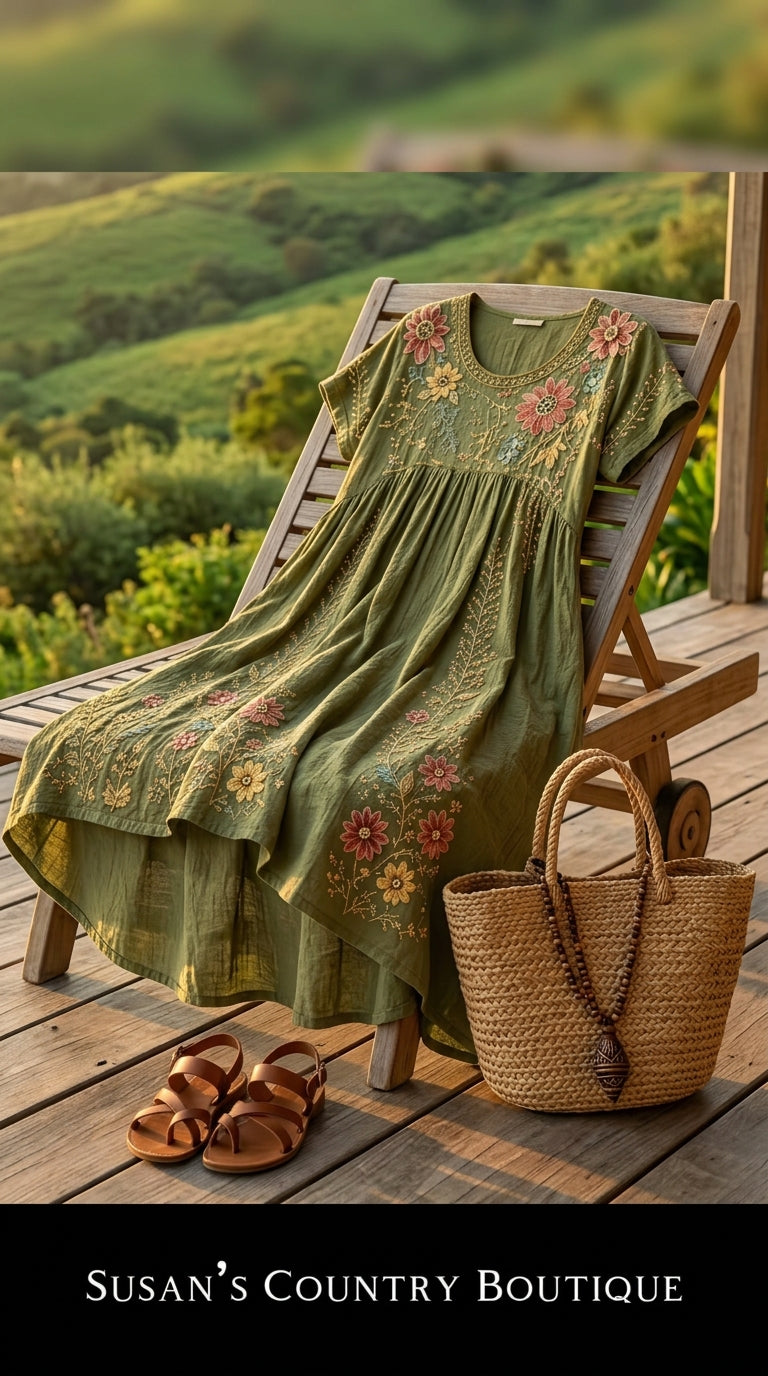 Susan - Elegant Violet Wildflower Dress