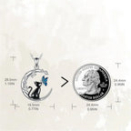 Luxury Female Crystal Stone Moon Cat Butterfly Pendant Necklace Vintage Silver Color Wedding Jewelry For Women