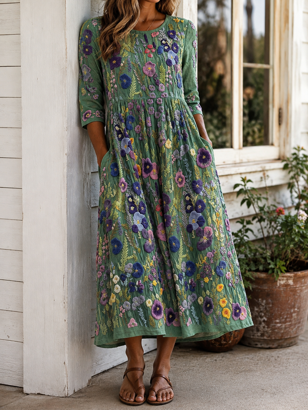 Susan - Elegant Violet Wildflower Dress