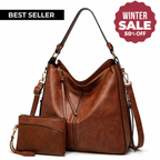 Luxury Leather Hobo Anti-Theft Handbag + FREE Pouch Wallet