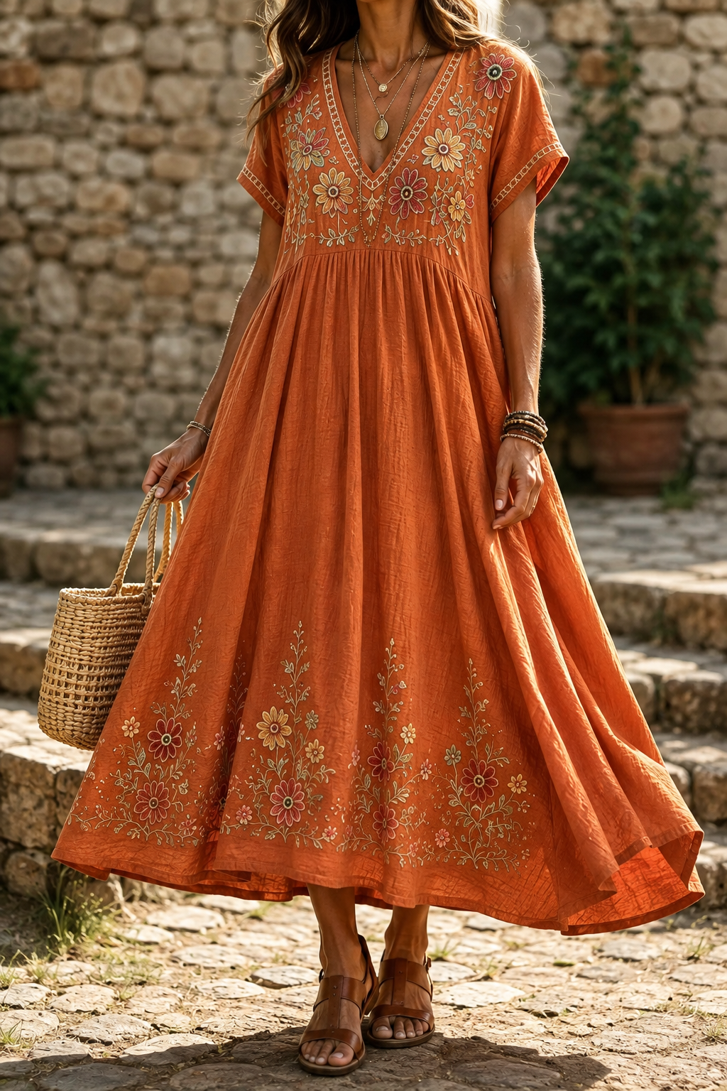 Susan - Elegant Violet Wildflower Dress