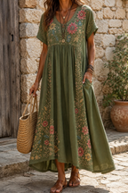 Susan - Elegant Violet Wildflower Dress