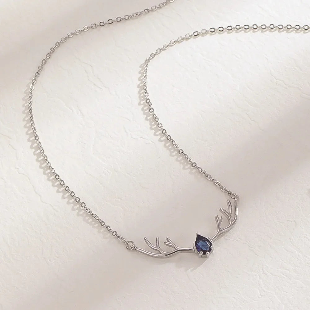 Stylish Little Fragrant Deer Antlers and A Deer with You Necklace, Small and Fresh Valentine’s Day Gift for Your Girlfriend