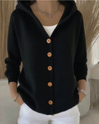 Zoé – Soft Hooded Knit Cardigan for Effortless Everyday Comfort