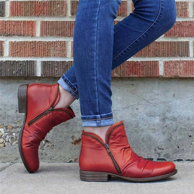 WOMEN ZIPPER WATERPROOF ANKLE-SUPPORT BOOTS 2025