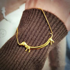 Gold-Tone Dachshund Necklace