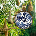 Round Bird Cat Dragonfly Fox Cabochon Glass Pendant Necklace For Women Girls Forest Animal Jewelry