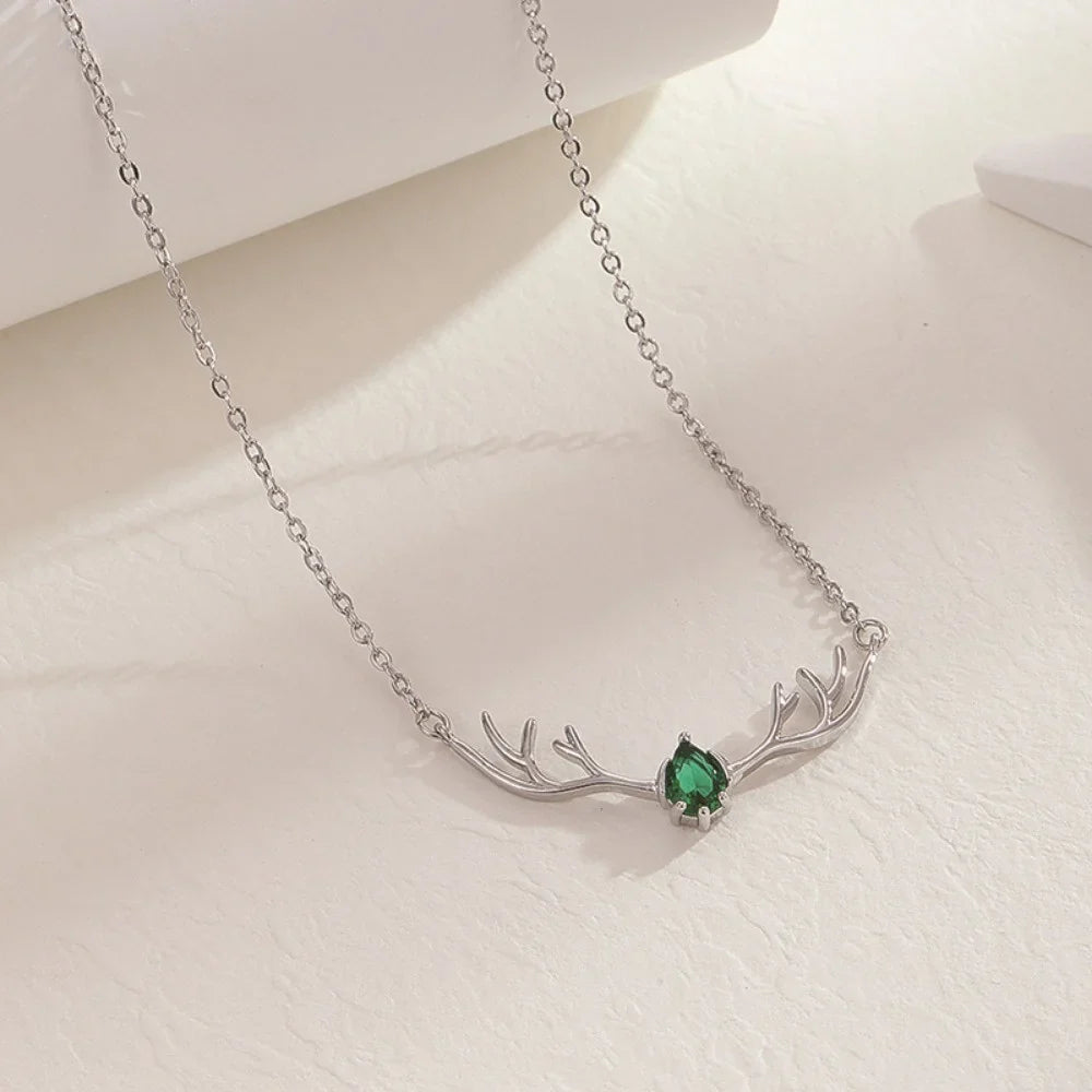 Stylish Little Fragrant Deer Antlers and A Deer with You Necklace, Small and Fresh Valentine’s Day Gift for Your Girlfriend