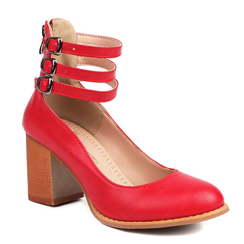 Jadara - Triple Buckle Heels
